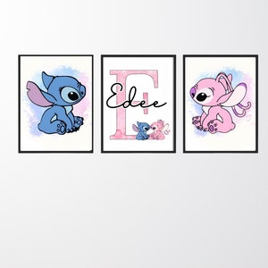 lilo and stich Prints-stitch and angel prints-girls bedroom prints-girls prints -personalised prints