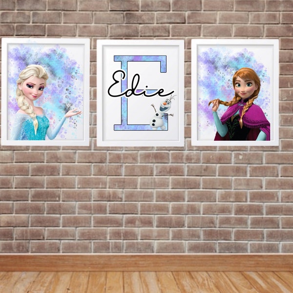 Frozen prints - Girls bedroom prints - Girls prints - Girls room - Frozen -Personalised prints