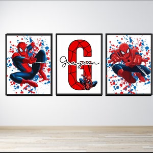 Spiderman prints-superhero prints-boys prints-boys bedroom prints-personalised prints