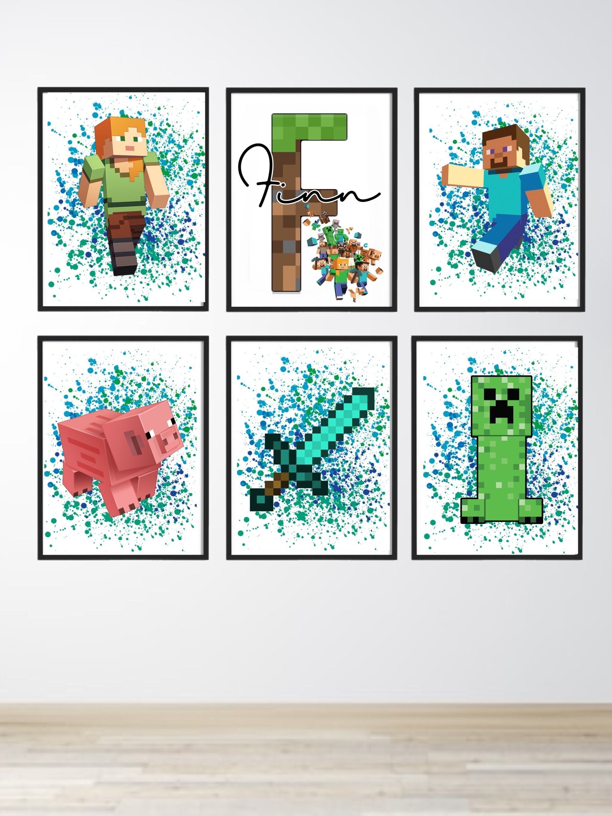 Minecraft Set of 6 Prints minecraft boys Prints boys - Etsy UK