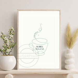 Suriel Tea Company Poster | ACOTAR | Subtle Bookish Art | Suriel, Velaris, Night Court | Sarah J. Maas