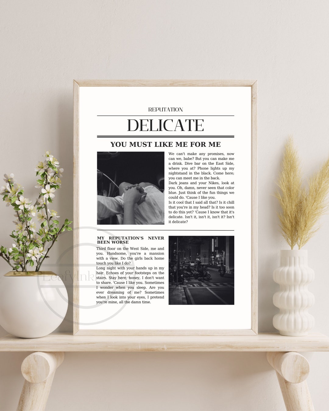 Taylor Reputation Delicate Taylor Swift Delicate Poster | Reputation Album | Taylor Swift Eras ...