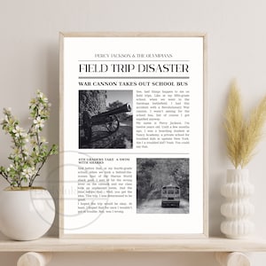 Percy Jackson & the Olympians Poster | The Lightning Thief | Rick Riordan | Newspaper Print
