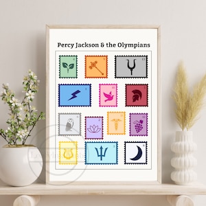 Percy Jackson & the Olympians Poster | Hütten der Götter | Der Blitzdieb | Rick Riordan | Griechische Mythologie Briefmarken