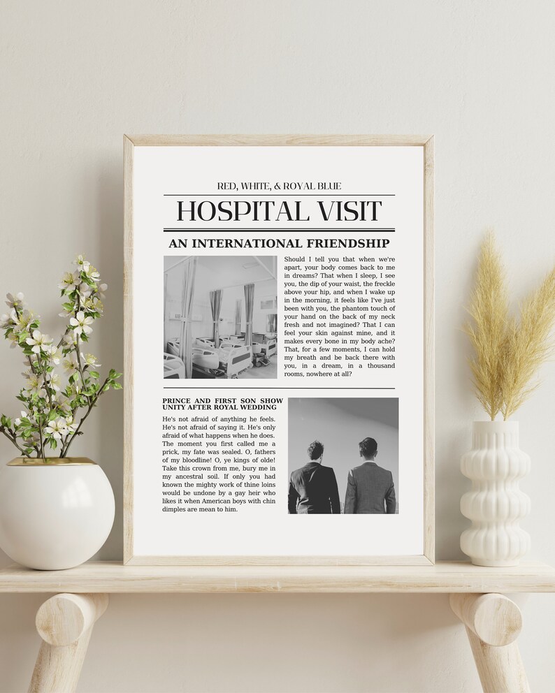 Red, White, & Royal Blue Posters Set of 3 Bookish Prints Newspaper