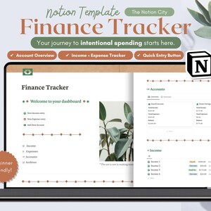 Notion Template Personal Finance Tracker Budget Tracker | Income and Expense Tracker Notion Template | Notion Finance Tracker, Money Tracker