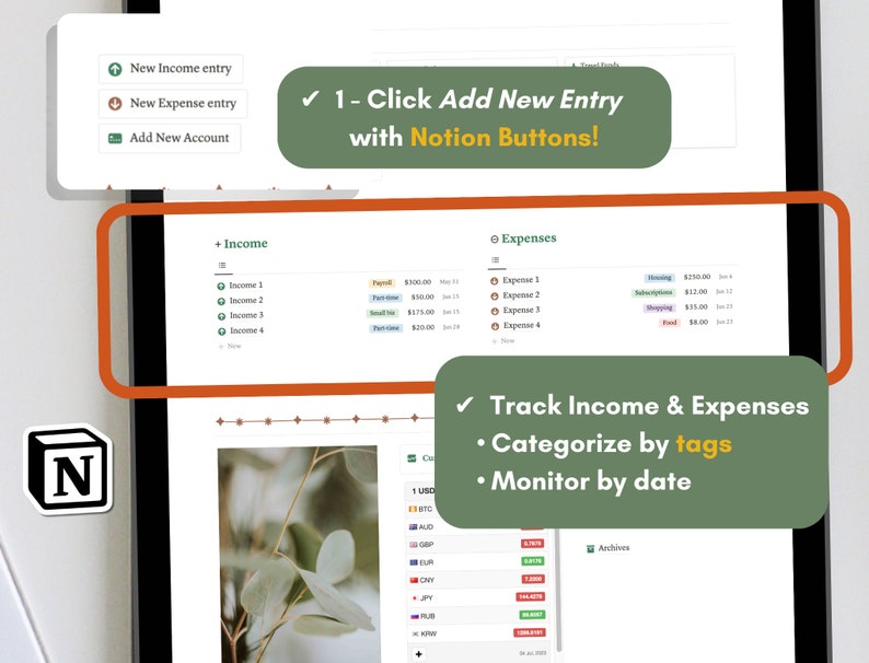 Notion Template Personal Finance Tracker Budget Tracker Etsy Notion Template Personal Finance Tracker Budget Tracker Etsy