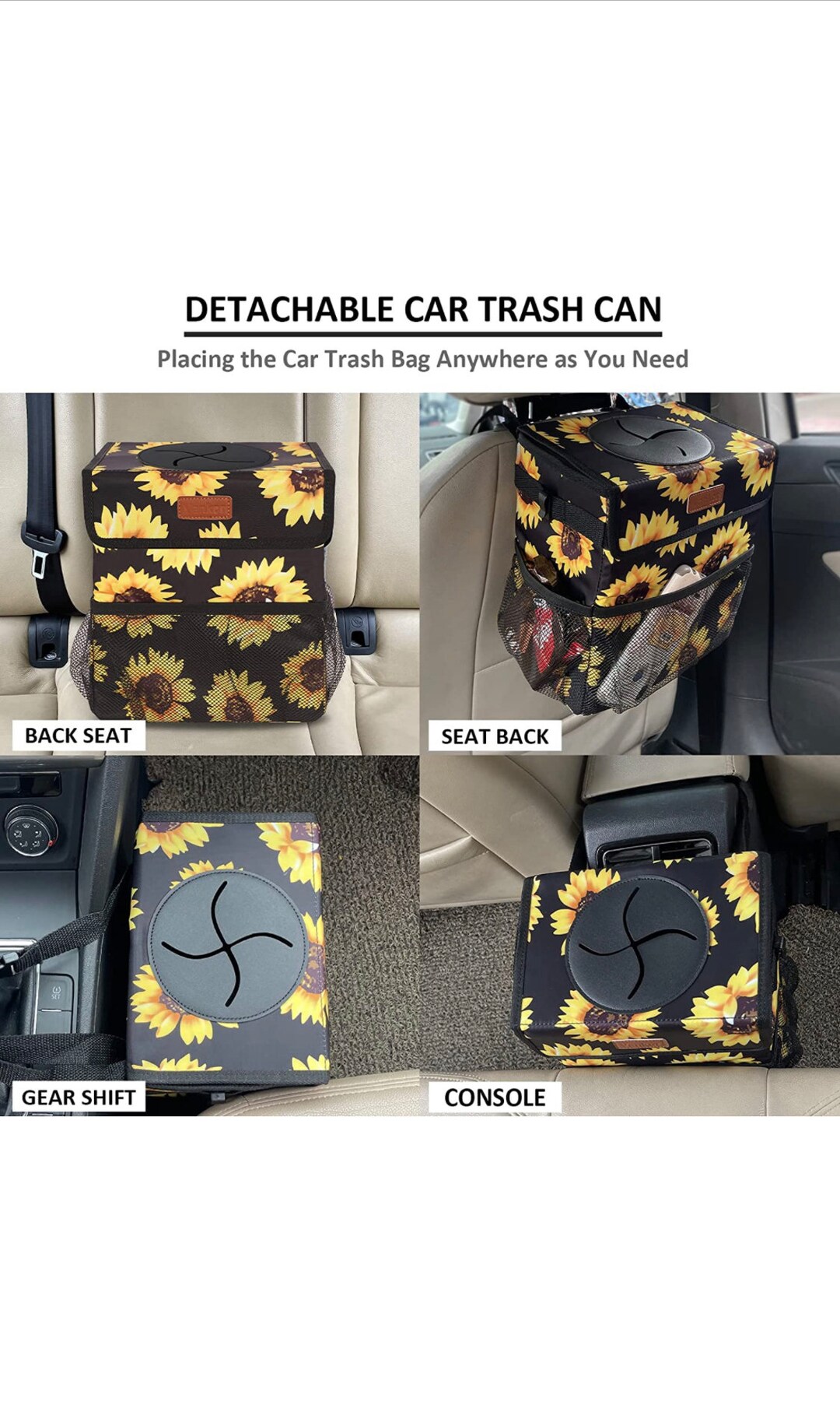 Waterproof Car Trash Can for Car Cute, Car Trash Bag Bin Hanging