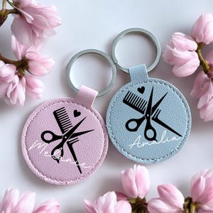 Keychain hairdresser, personalized pendant, colleague gift, gift idea hairdresser, bag pendant barber,