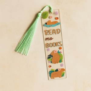 Bookmark Capybara, book lover, bookmark gift, gift idea teacher, bookmark, anime, birthday gift, reading, books