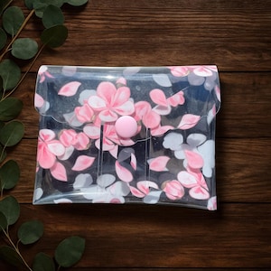 Kleine portemonnee, kaarthouder, mini-portemonnee, portemonnee, geldetui, cadeau-idee, bloemig, bloemen, handgemaakt, etui, cadeau,