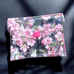 Carteira pequena, porta-cartões, mini carteira, bolsa, porta-dinheiro, ideia para presente, floral, flores, feito à mão, estojo, presente,