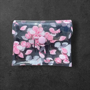 Carteira pequena, porta-cartões, mini carteira, bolsa, porta-dinheiro, ideia para presente, floral, flores, feito à mão, estojo, presente,