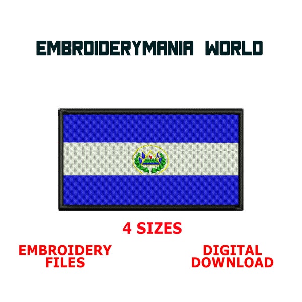 El Salvador Flag Embroidery Designs, El Salvador Flag Embroidery Files, El Salvador Flag Embroidery Patterns,