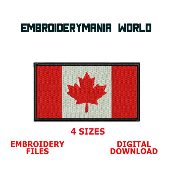 Canada Flag Embroidery Designs, Canada Flag Embroidery Files, Canada Flag Embroidery Patterns,