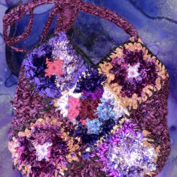 Sac texturé violet de fil de ferraille