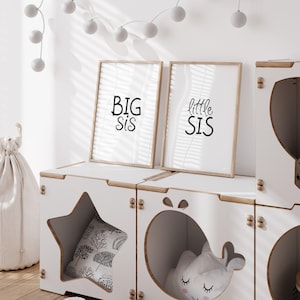 große Schwester kleine Schwester druckbare Wandkunst, Mädchenzimmer Dekor, Schwestern teilen Schlafzimmer Kunst, Schwangerschaft enthüllen, Schwestern Geschenkidee, Mädchenzimmer