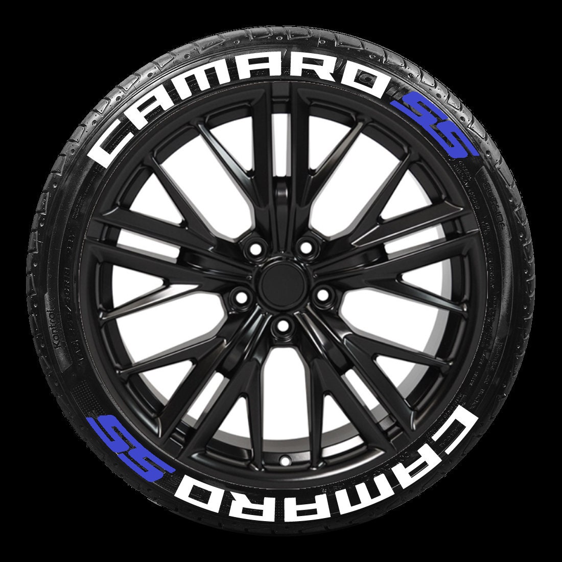 Tire Lettering Camaro ss Blue Permanent Tire Stickers 1 8 pcs
