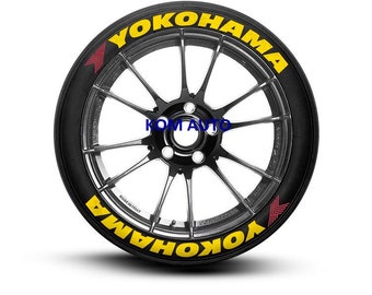 ヨコハマ アドバン タイヤステッカー タイヤ文字 デカール カスタム 1インチ 8枚入り 永久タイヤステッカー - 日本