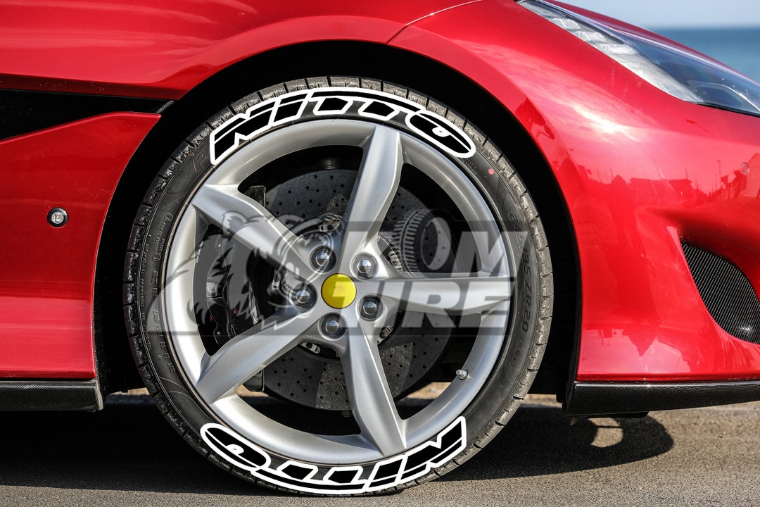 Tire Lettering Black White Nitto Permanent Tire Stickers 1'' 8 Pcs Etsy