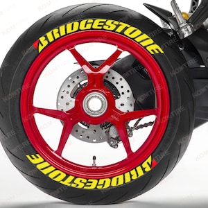 Reifen-Beschriftung Bridgestone Permanente Motorrad-Reifensticker 1&#39;&#39; 8 Stück