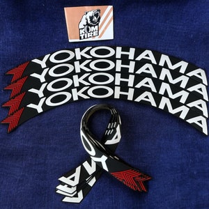 Adesivo Yokohama Adesivos de pneu Letras em relevo Adesivos de vinil permanentes 8 peças 1''