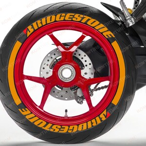 Reifen-Beschriftung Bridgestone Permanente Motorrad-Reifensticker 1&#39;&#39; 8 Stück
