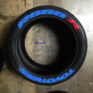 Tire Lettering TOYO TIRES R888R Permanent Tire Stickers 1&#39;&#39; 8 pcs
