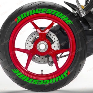Reifen-Beschriftung Bridgestone Permanente Motorrad-Reifensticker 1&#39;&#39; 8 Stück