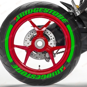 Reifen-Beschriftung Bridgestone Permanente Motorrad-Reifensticker 1&#39;&#39; 8 Stück