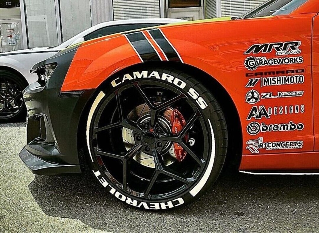 Tire Lettering Chevrolet Camaro SS Permanent Tire Stickers 1 8 Pcs Etsy