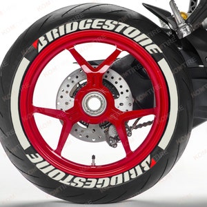 Reifen-Beschriftung Bridgestone Permanente Motorrad-Reifensticker 1&#39;&#39; 8 Stück