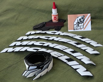 Michelin Sticker Tire Lettering raised stickers vinly permanent stickers 8pcs 1''