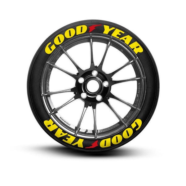 Tire Lettering Yellow Goodyear Permanent Tire Stickers 1'' 8 pcs