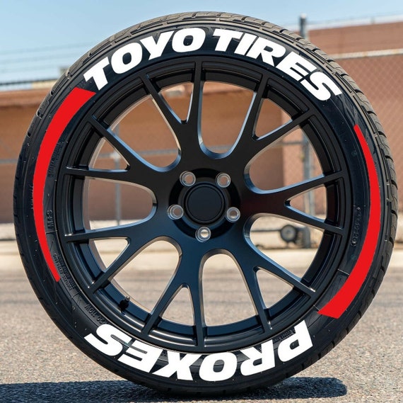 Tire Lettering Toyo Tires Proxes Red Strip Permanent Tire Stickers 1 8 pcs