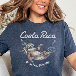 Costa Rica Sloth Graphic Tee, Beach Vacation Shirt