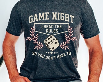 Board Game Lover T-Shirt: I Read The Rules, Unisex Cotton Tee