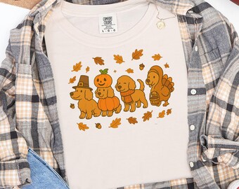 Fall Goldendoodle T-Shirt, Autumn Dog Lover Tee
