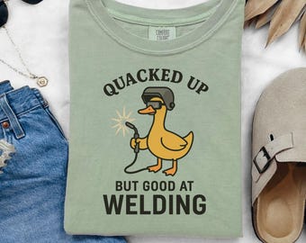 Camiseta "Silly Goose Welder", Presente para Soldadores, Camiseta Unissex com Estampa, Roupa de Trabalho Divertida, Trabalhador da Construção Civil, Vestuário Bem-Humorado