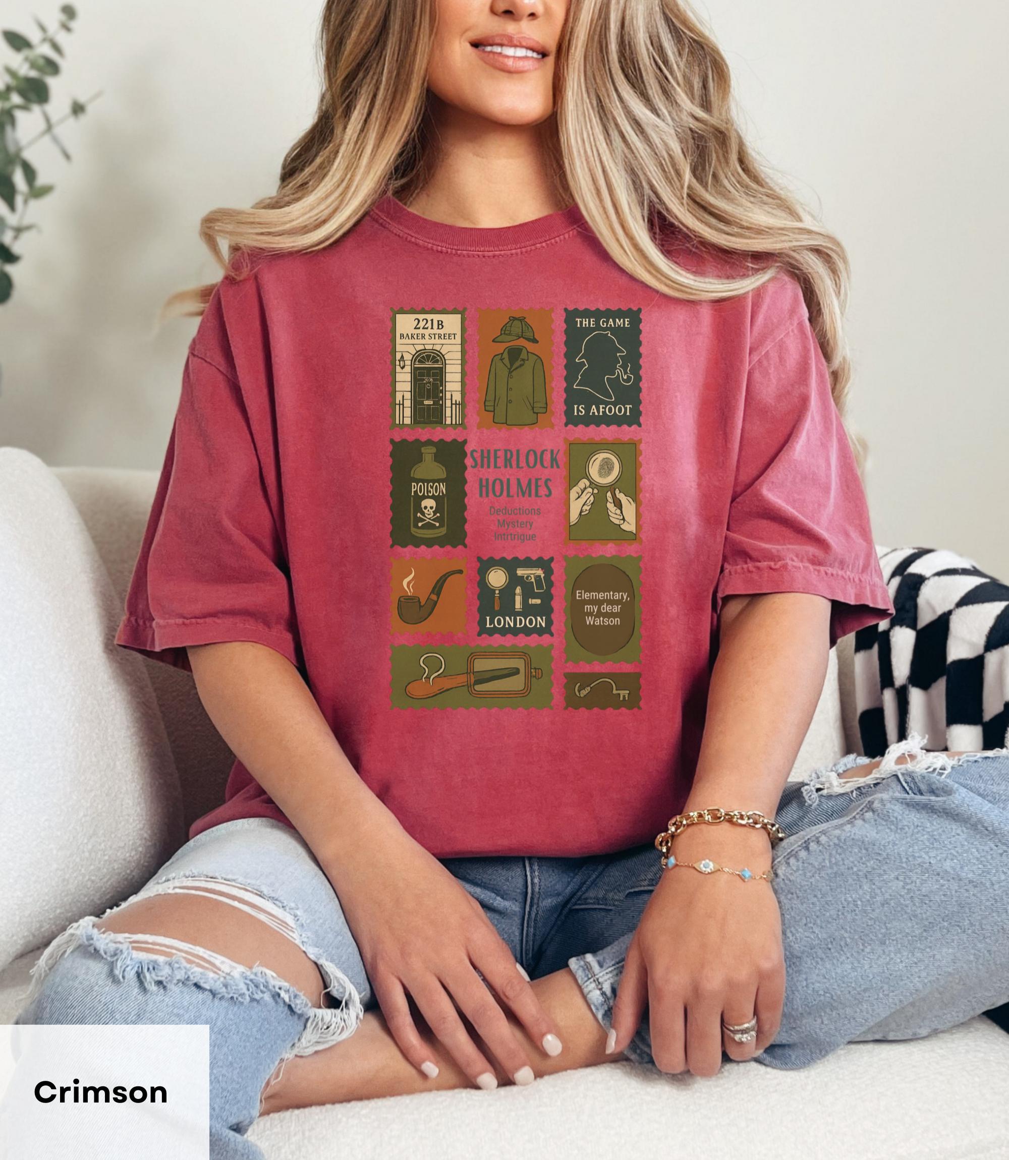 シャーロック・ホームズファンTシャツ、探偵Tシャツ、ミステリー愛好家 