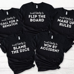 Custom Family Game Night Shirts, Most Likely to Board Games T-Shirt, Board Games Gift, Funny Gaming Tee, Boardgame Lover, Gift for Him