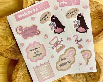Pink Islamic Stickers, Ramadan & Eid, Muslim Reminders