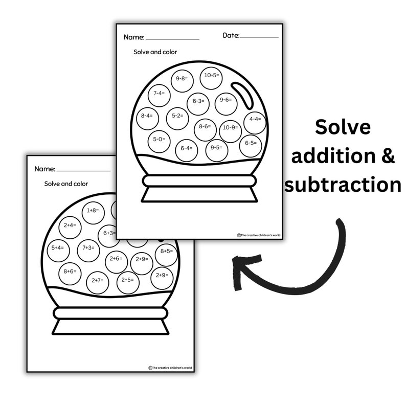 Winter Theme Activities Pack preschool Math Snow Globe Activities