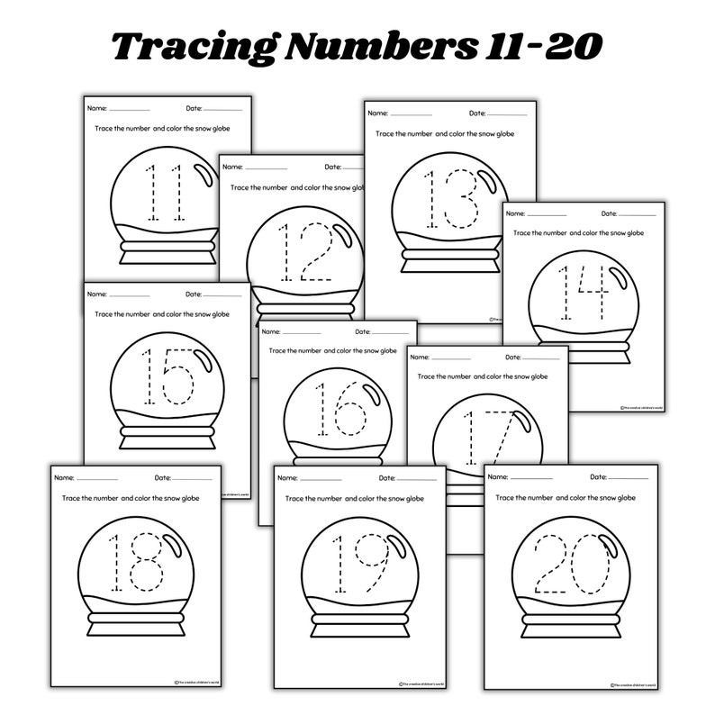 Winter Theme Activities Pack preschool Math Snow Globe Activities