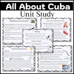 Hispanic Heritage Month All About Cuba Unit Study Classroom Decor Social Study Latin America Study Cuba Bulletin Board Posters