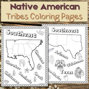 Ureinwohner Amerikas Ausmalbilder Landkarte Südost-Südwest Regionen Karte Indianische Ureinwohner Erben