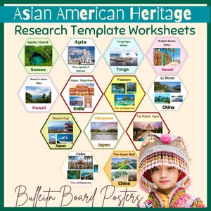 AAPI Heritage Month Posters, Asian American and Pacific Islander History Month Printable Posters,AAPI Bulletin Board Display AAPI Worksheets