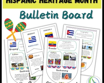 Hispanic Heritage Month Spanish Speaking Countries Profile Classroom Decor Flags Latin American Countries Bulletin Board Research Template