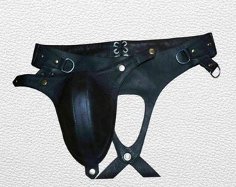 Cow Leather Jock Strap Gay Leather Thong Slip String Lederhosen Jockstrap for Men