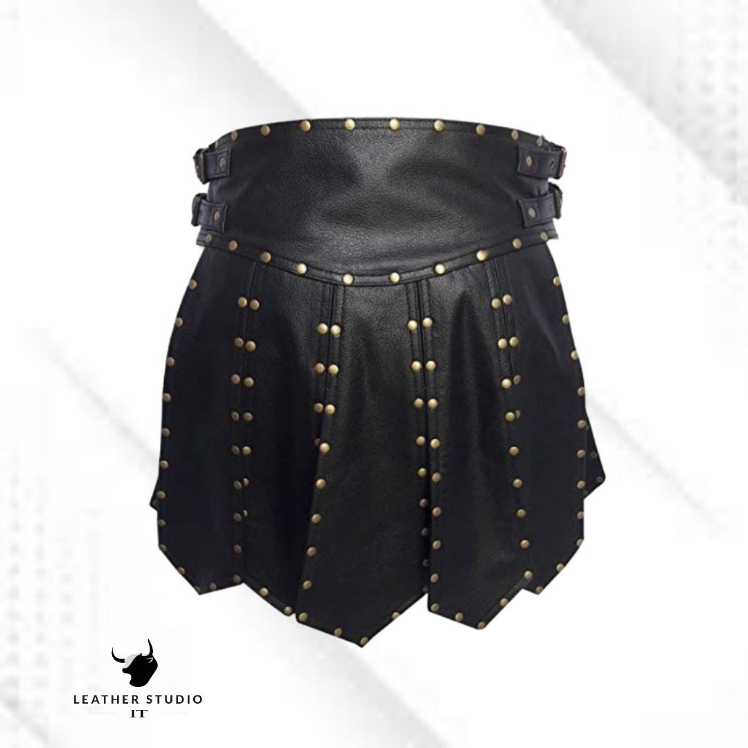 Gonna gladiatore in ecopelle da uomo Costume da guerriero romano